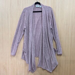 Elegant Mauve Open Front Cardigan